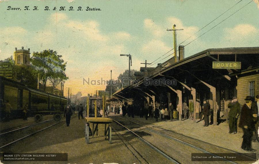 Postcard: Dover, New Hampshire, Boston & Maine Railroad Station
